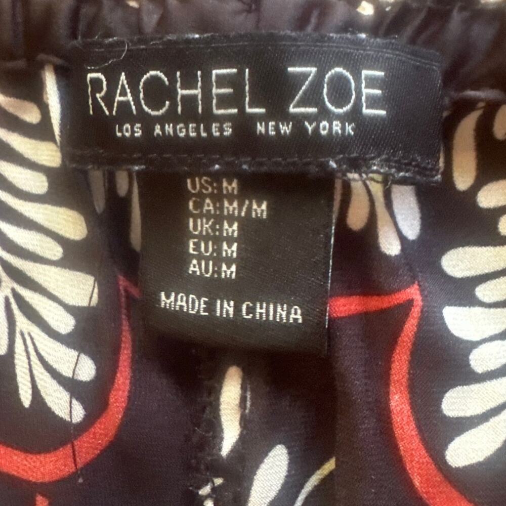Women’s Wide Leg Printed Palazzo Pants - Black Floral- Medium - Picture 3 of 7